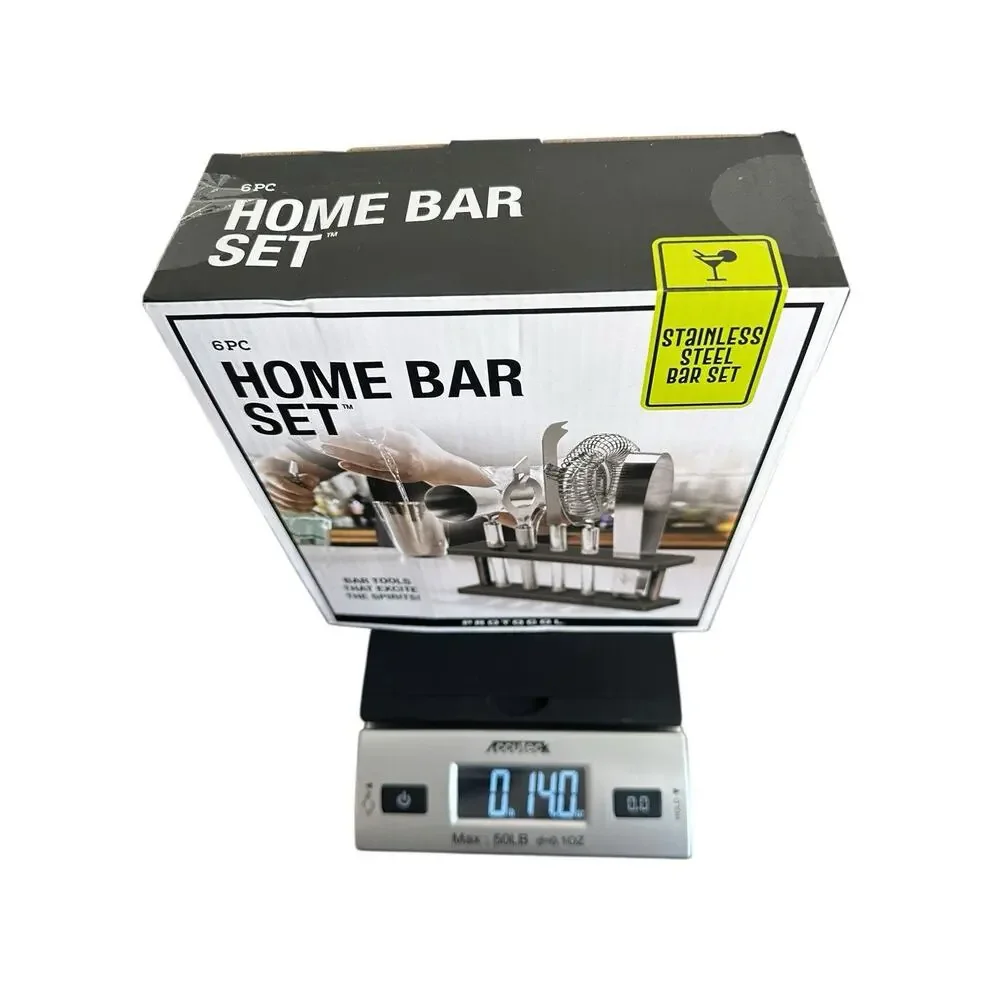 PROTOCOL 6 Piece Stainless Steel Home Bar Gift Set New in Box